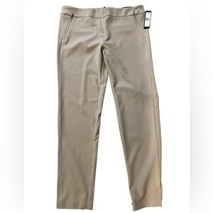 Soho Apparel Tan Straight Leg Pants with front pockets and faux back pockets